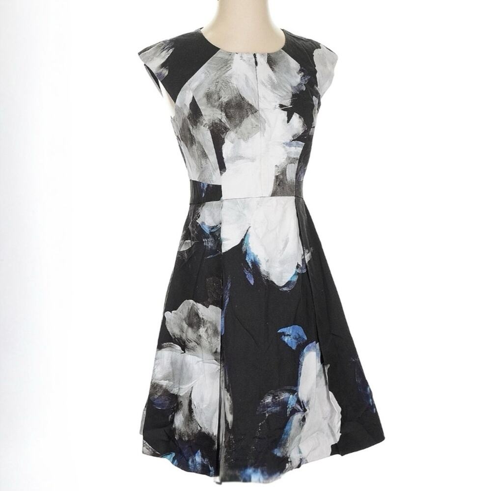 Milly New York Abstract Floral Fit & Flare Aline Dress- Size 2. Made in USA